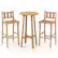 Alt View 5. Costway - 3 PCS Patio Bar Set Round Cocktail Table with 2 Armless Bar Height Stools - Natural.