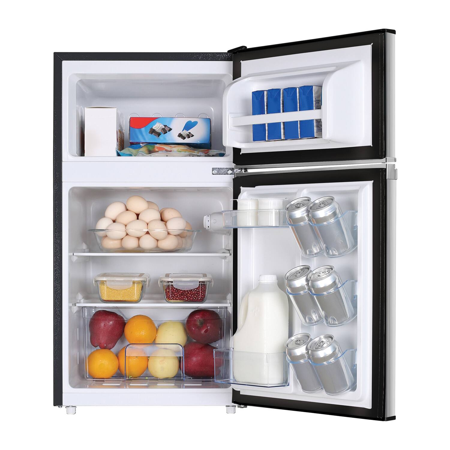 Alt View 1. Frigidaire - Frigidaire 3.2-cu Ft. 2-door Retro Compact Refrigerator With Freezer, Efr391-b, Platinum Design With Chrome Trim - silver.