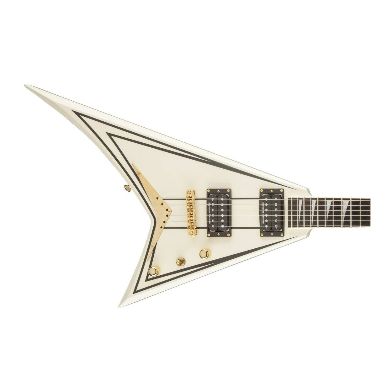 Angle. Jackson - Jackson Pro Series Rhoads 6-String Electric Guitar (Ivory with Black Pinstripes).