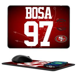Keyscaper - Nick Bosa San Francisco 49ers Wireless Charger and Mouse Pad - Black