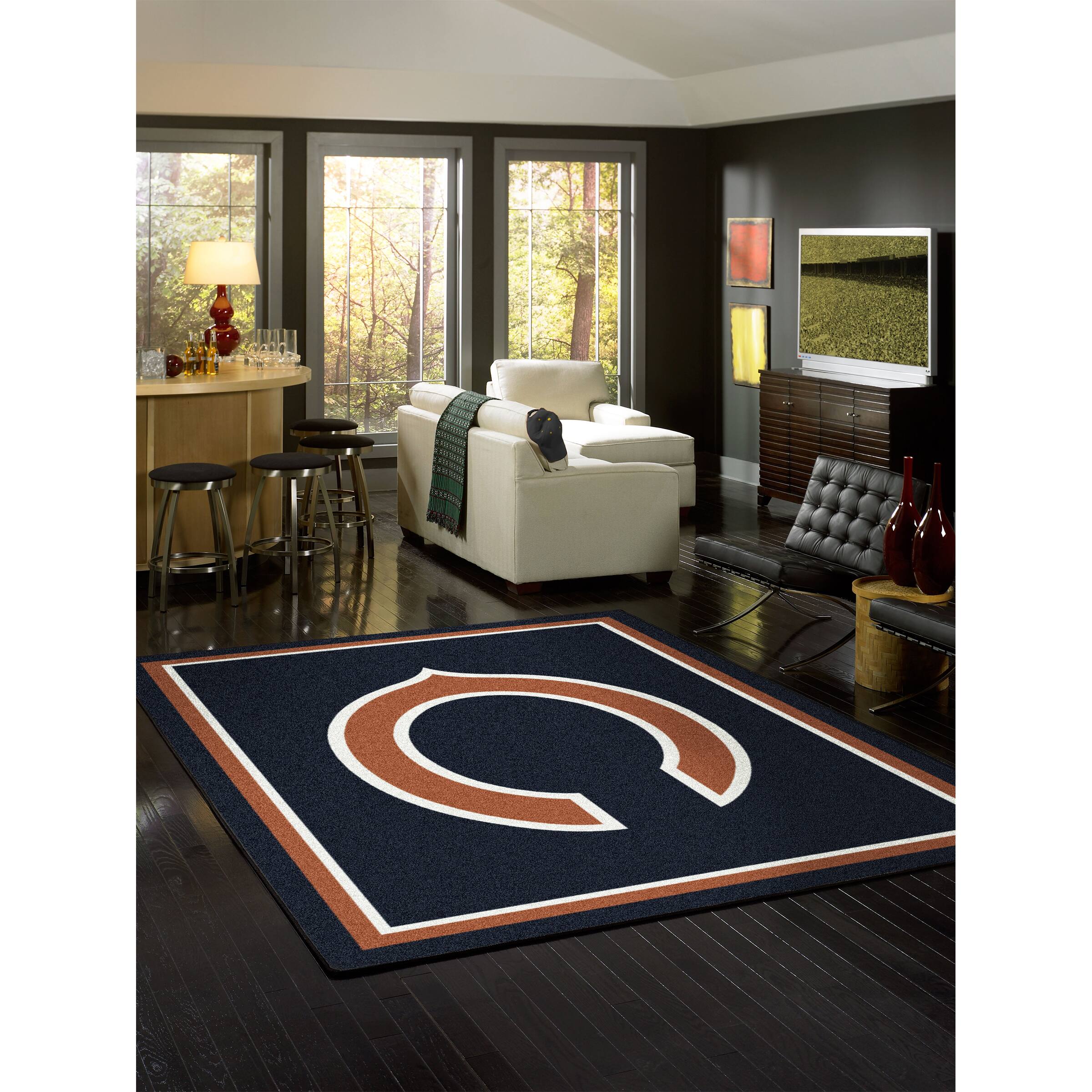 Alt View 1. Imperial - Chicago Bears 5'4'' x 7'8'' Spirit Rug - Black.