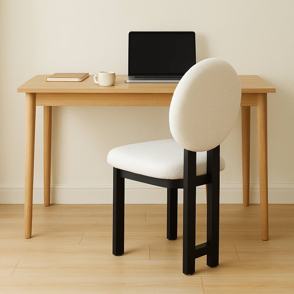 Back. VIVZONE - Set of 2 Fabric Side Chair Dining Chair - Black,White.