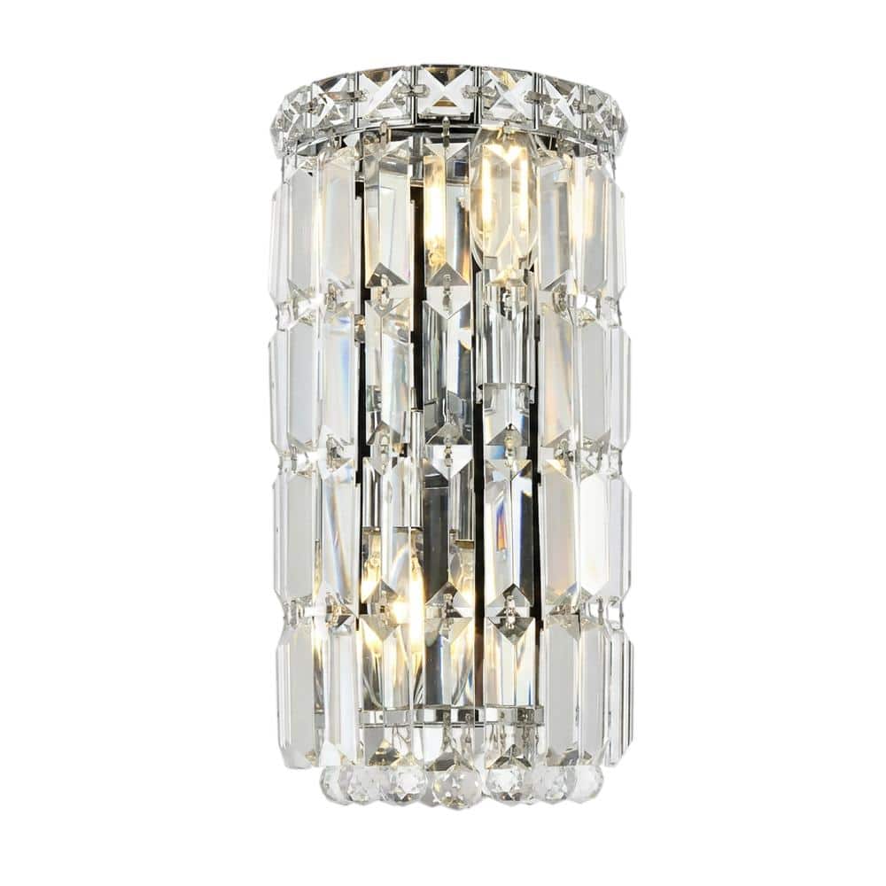 Elegant Lighting - Maxime 2 Light Wall Sconce Clear Royal Cut Crystal - Chrome price history on PriceWatchPro