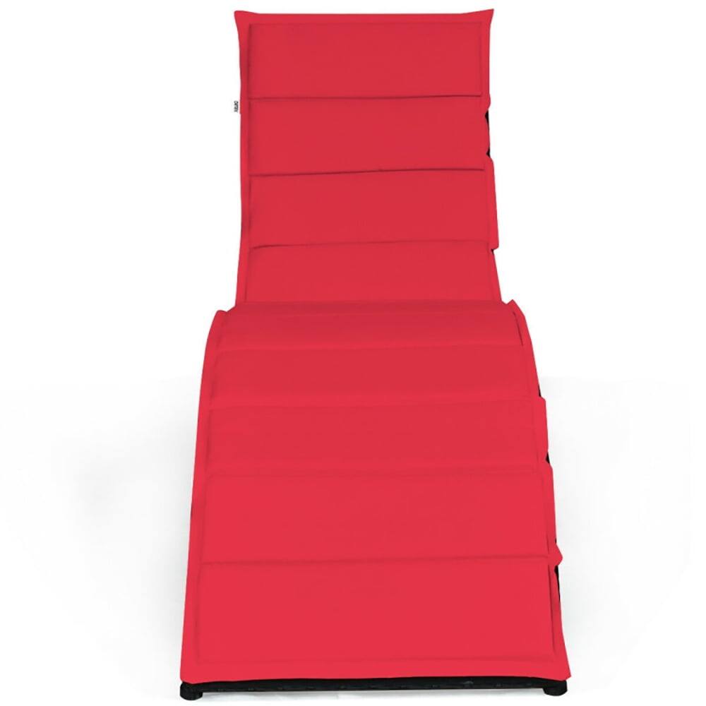 Alt View 4. Kadyn - Outdoor Chaise Lounge Chair, Patio Rattan Lounge Chair Back Adjustable Chaise Recliner - Red.