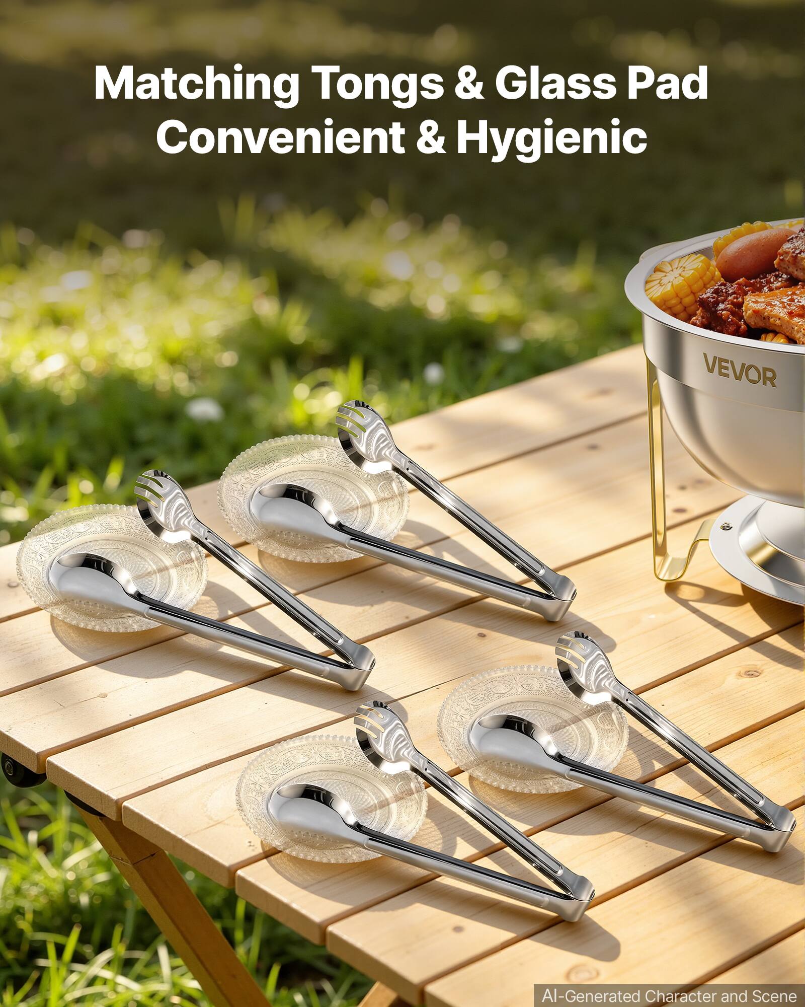 Matching Tongs & Glass Pad Convenient & Hygienic

VEVOR

AI-Generated Character and Scene