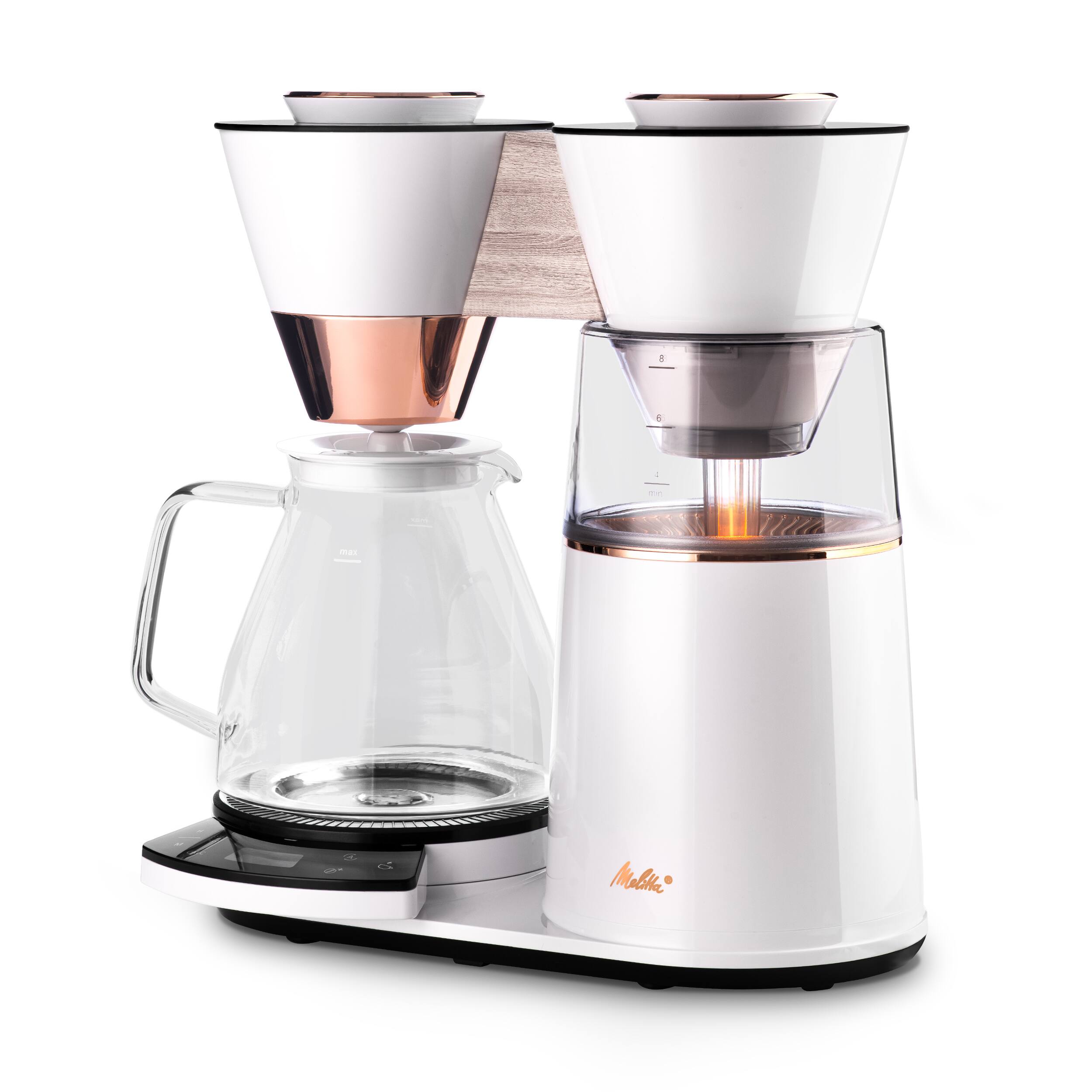 Angle. Melitta - Vision 12-Cup Luxe Drip Coffee Maker with Revolving Dashboard - White.
