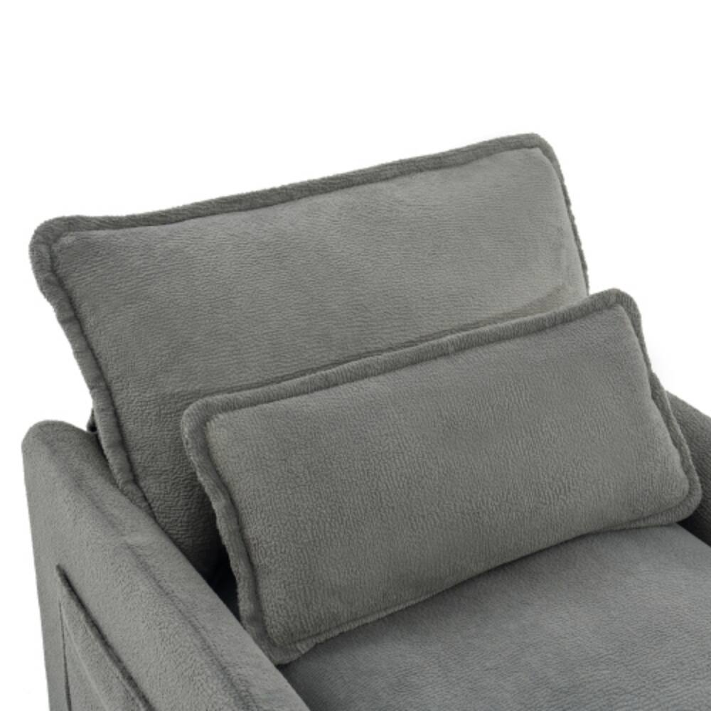 Alt View 2. LUCKY ONE - 88.2" 3-Seater Plush Upholstered Sofa Couch w/ Double-Layer Cushion Side Pockets - Grey.