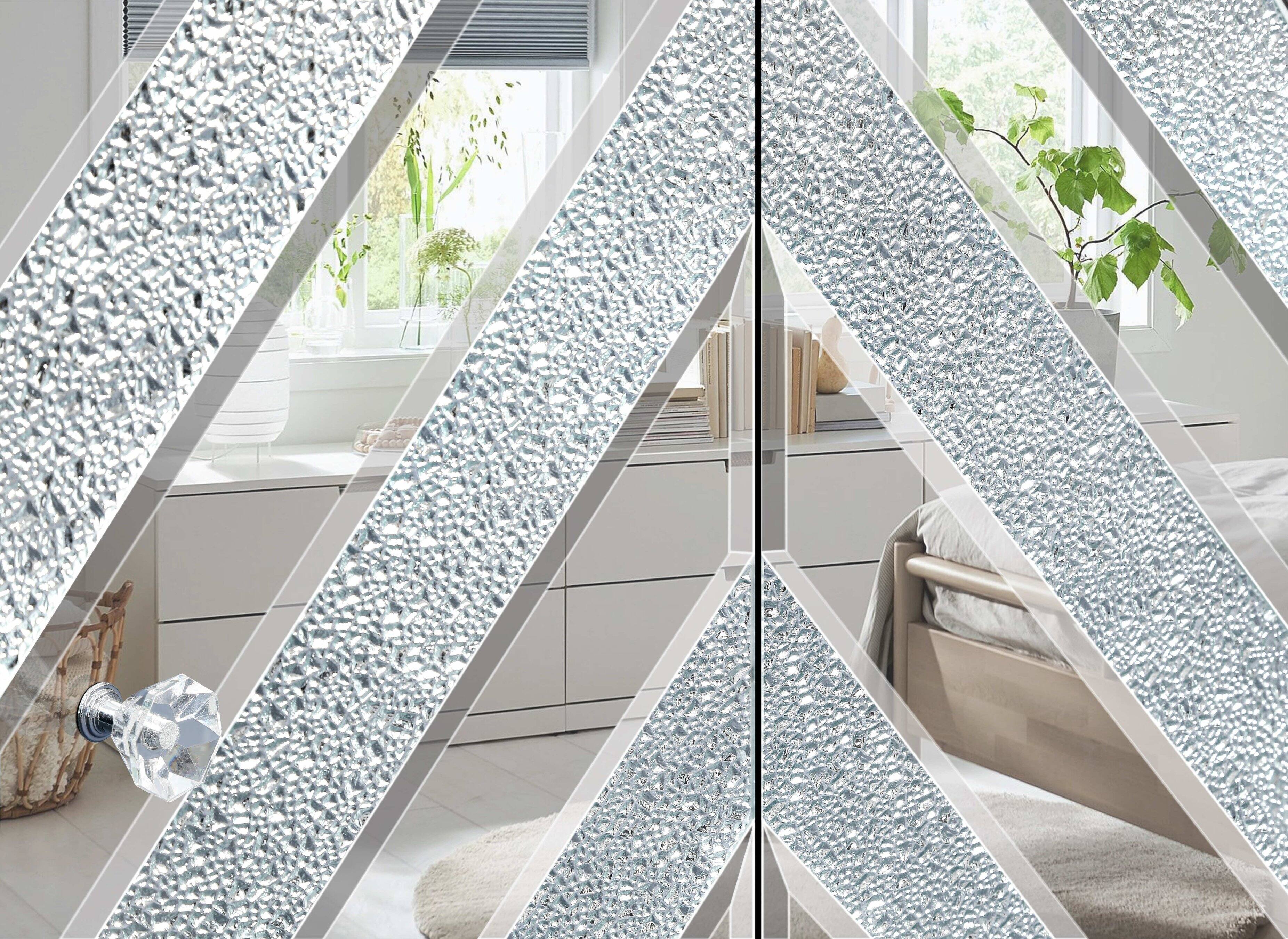 Alt View 2. APRILSOUL - 47 Inch Mirror TV Console Diamond Glass Doors for 50 Inch TV Living Room Bedroom - Silver.