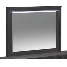 Elements - Tobias Mirror with LED - Black - Black with Beveled Mirror Edges and LED Light
