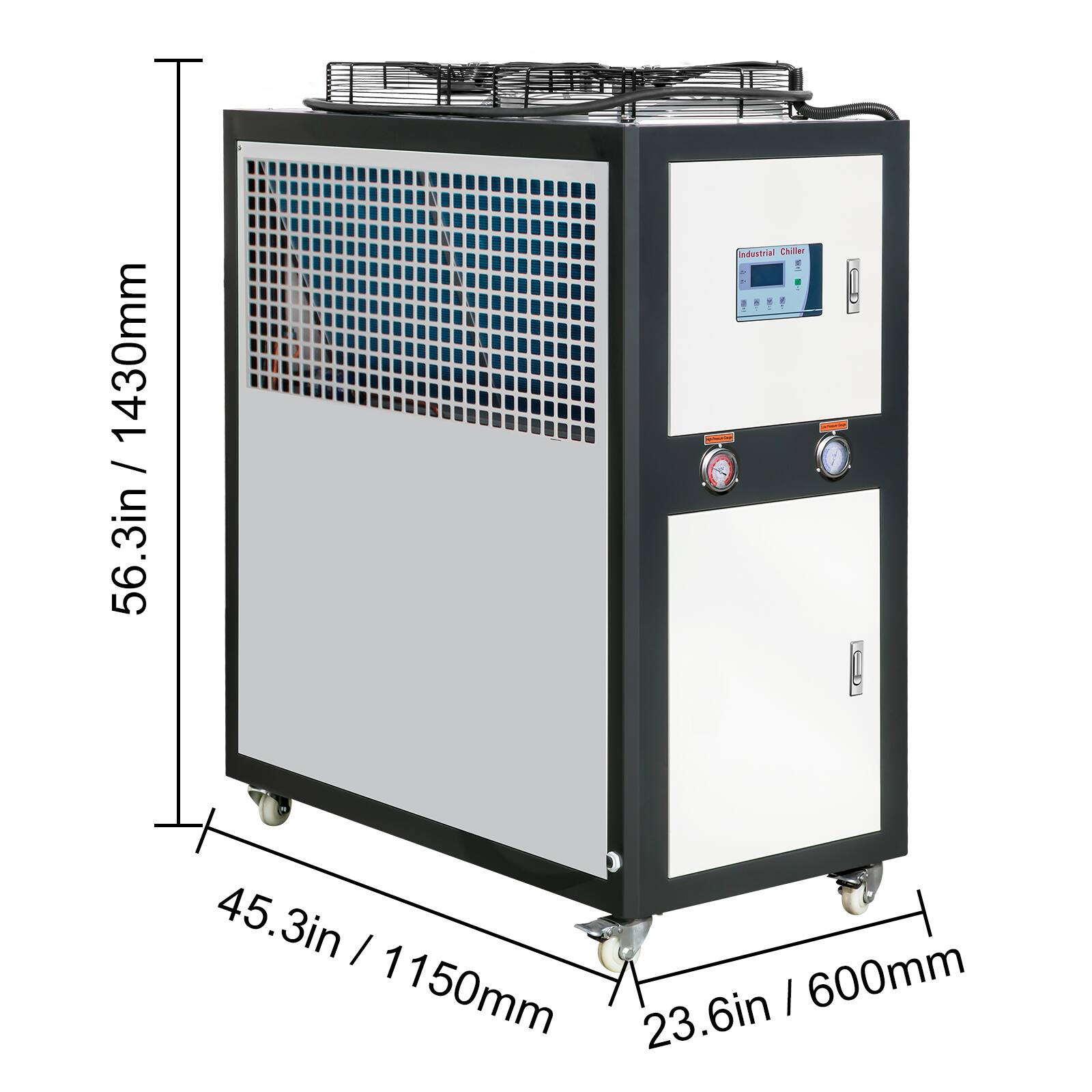 6.3in / 1430mm  
56.3in / 1150mm  
45.3in / 600mm  
23.6in