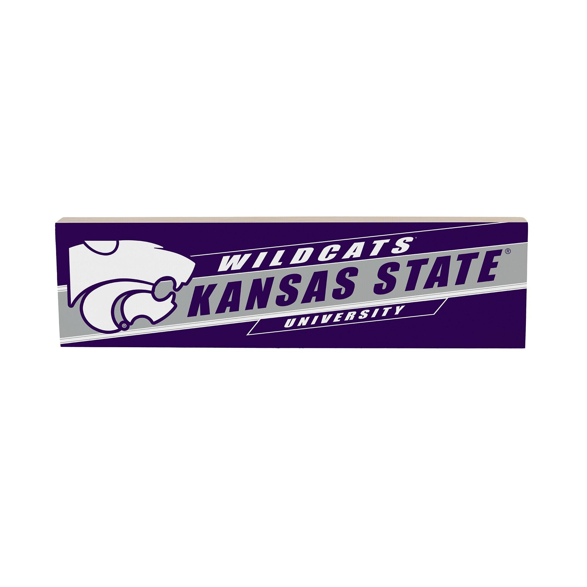Kansas State Wildcats 5" x 18" Shadow Logo Wood Mantle Sign