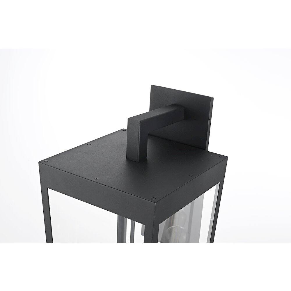 Alt View 3. Elegant Lighting - William 12 Inch Outdoor Wall Sconce In Black - Black.