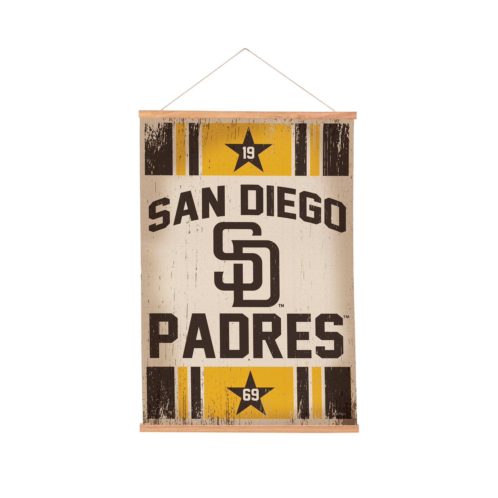 San Diego Padres 24" x 36" Antique Style Canvas Wall Art Tapestry with Wood Frame