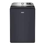 Maytag - 5.3 Cu. Ft. Pet Pro Top Load Impeller Washer with Extra Power and Sanitize Cycle with Oxi - Midnight Steel