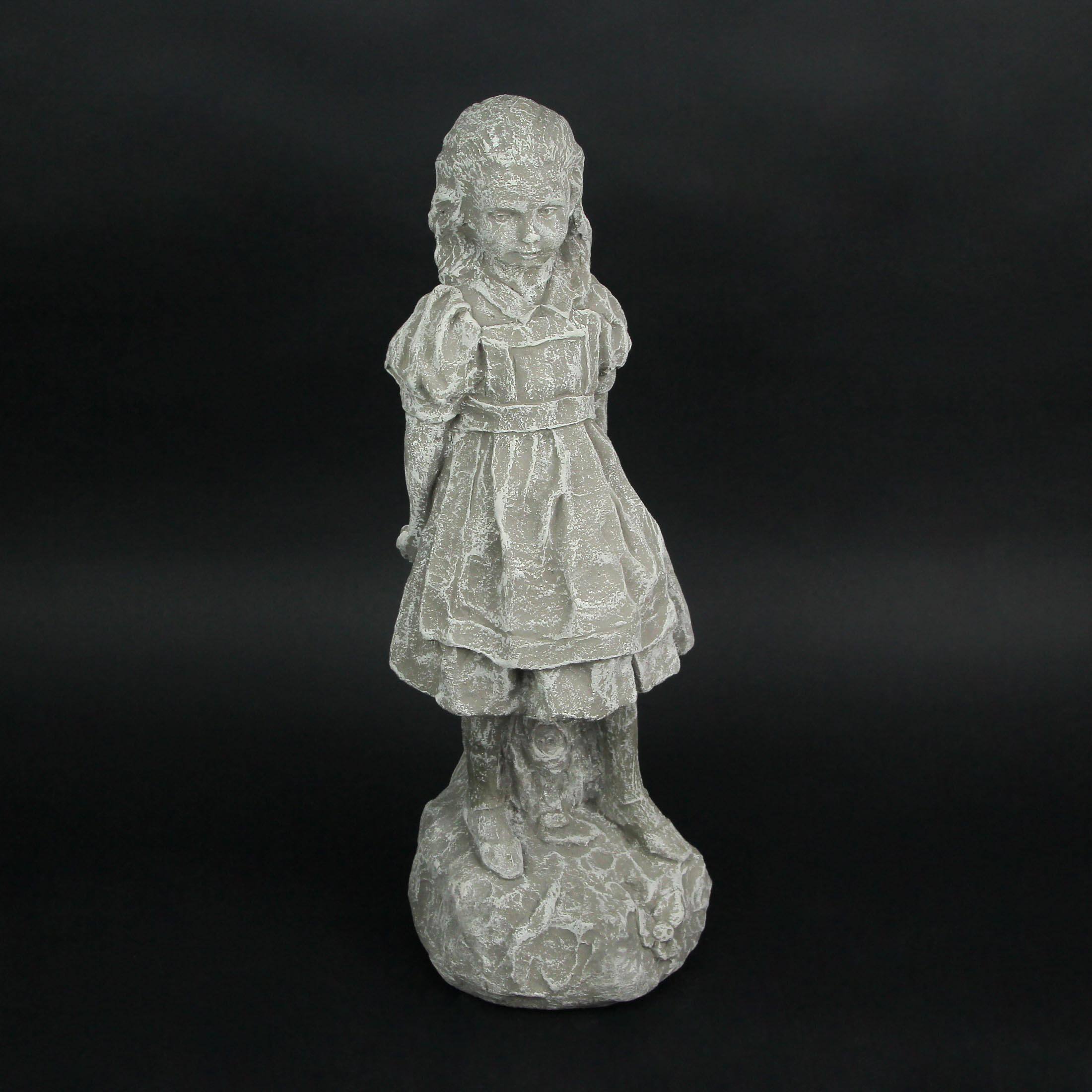 Alt View 3. Things2Die4 - Alice in Wonderland Light Gray Finish Statue 19.5 Inches High-CEMENT - Grey.