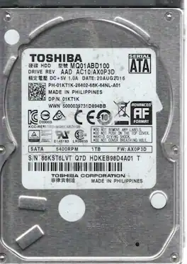 Toshiba - MQ01ABD100 1TB SATA III 5400 RPM 2.5" Internal HDD