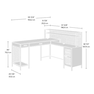 Forest'nSky Industrial L Shaped Desk with 2 Drawers and Shelves Forest'nSky Industrial L Shaped Desk with 2 Drawers and Shelves