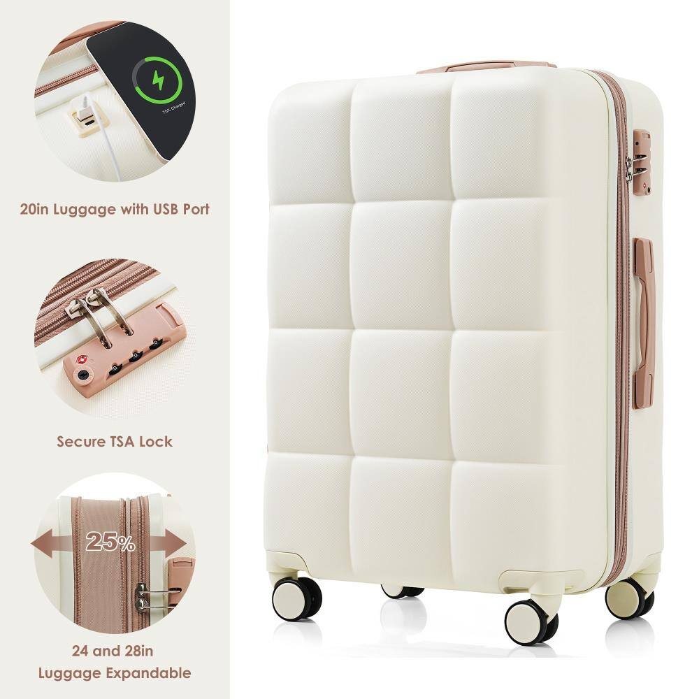 20in Luggage with USB Port  
Secure TSA Lock  
24 and 28in Luggage Expandable (25% more space)