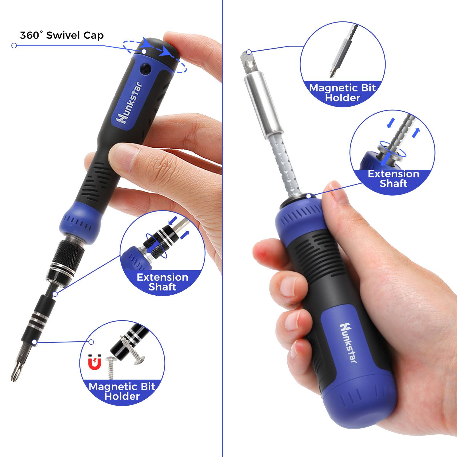 360 Swivel Cap, Hunkstar, Magnetic Bit Holder, Extension Shaft, Extension Shaft, Magnetic Bit Holder, Hunkstar