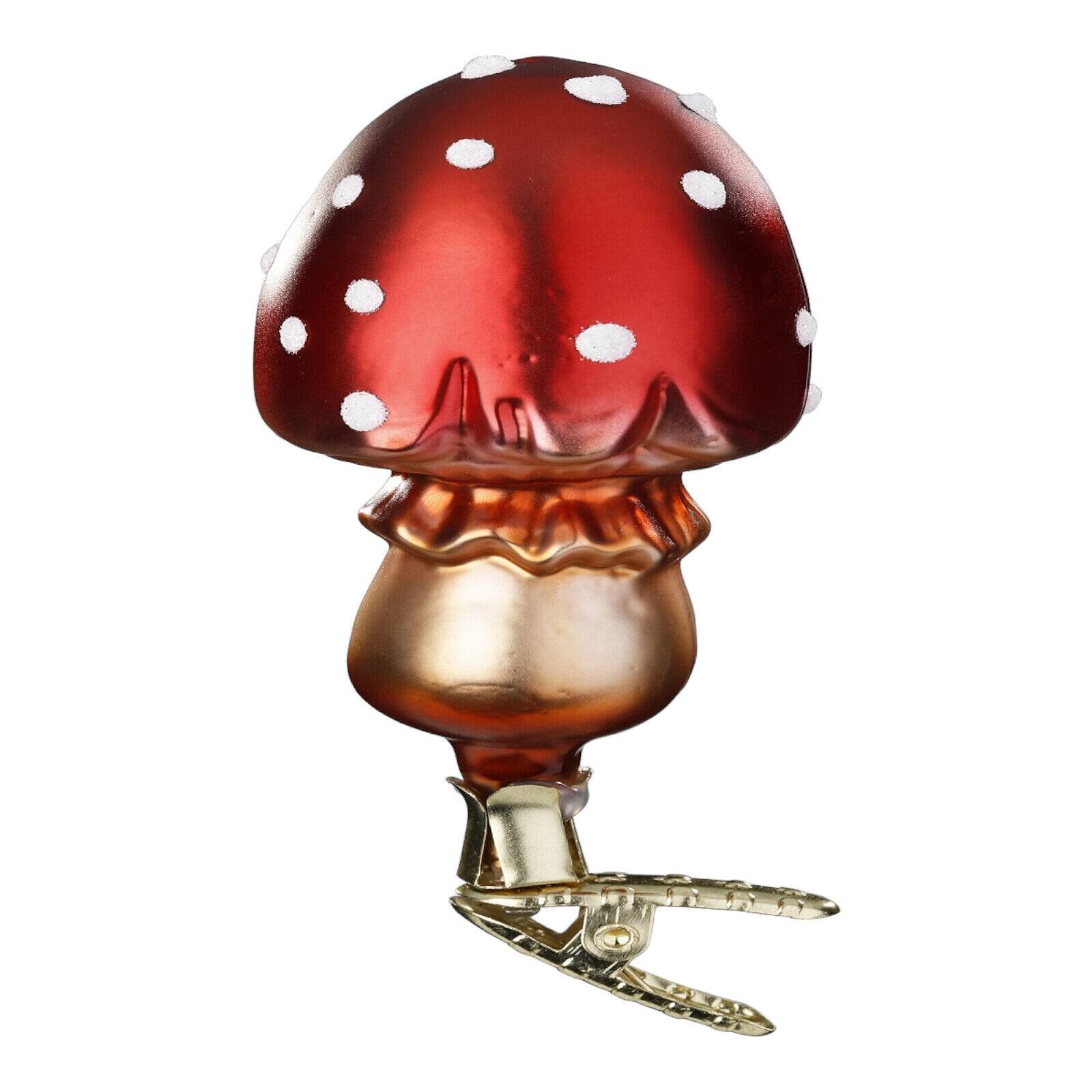 Inge Glas - Forest Pointed Hat Mushroom Clip on Glass Ornament FREE BOX 4.2 Inch - Green price history on PriceWatchPro