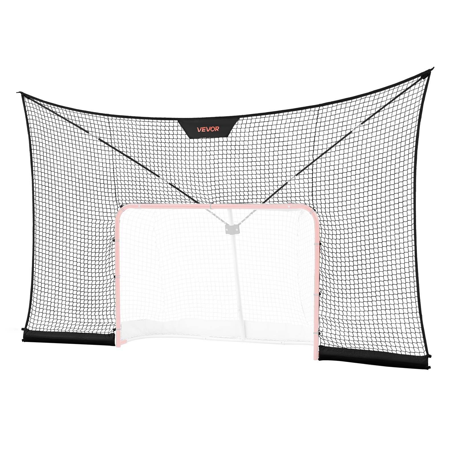 Alt View 5. VEVOR - Hockey Net Backstop, 12x7 ft Durable Hockey Goal Backstop Net with Extended Coverage, Lightweight and Portable Backyard - Black.