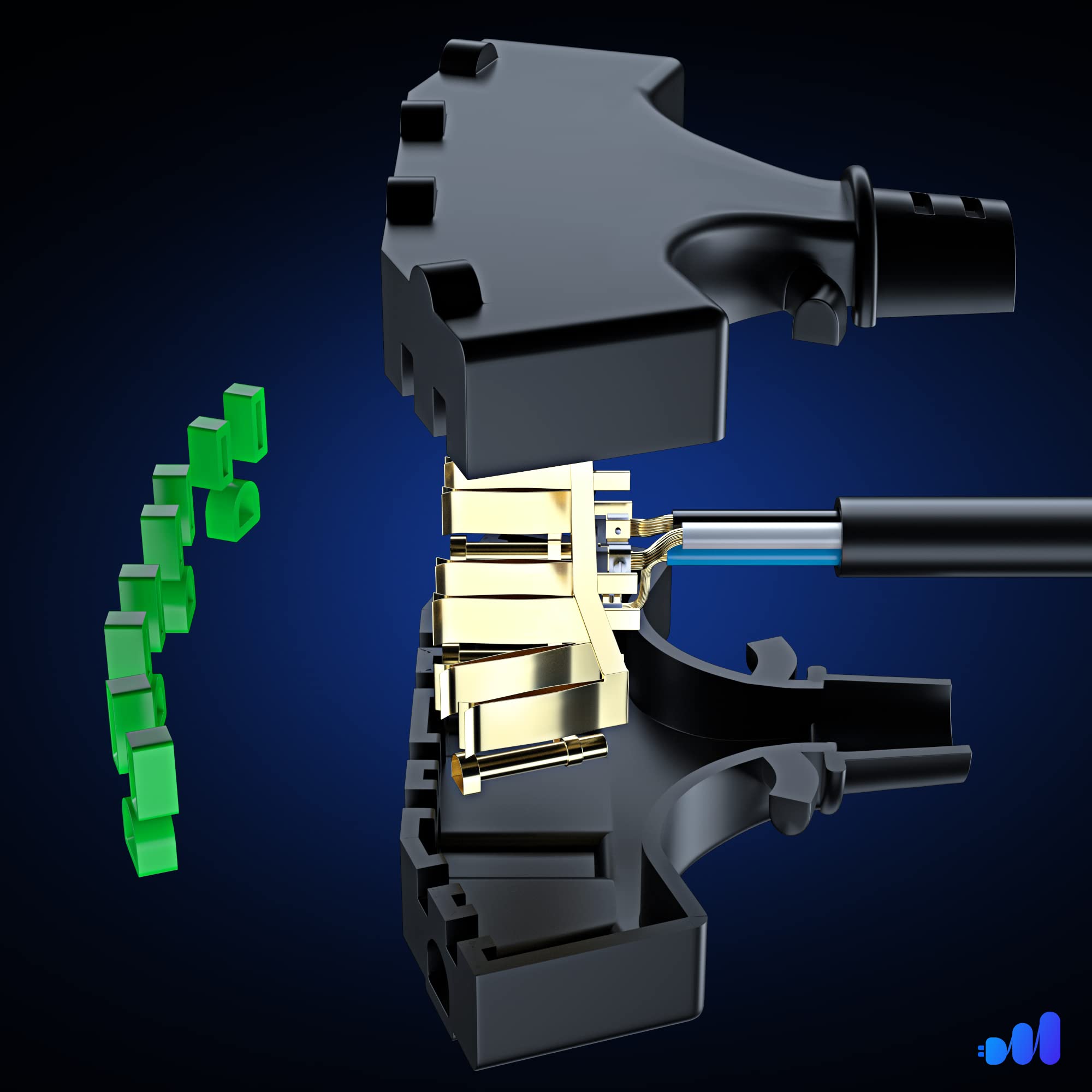 Alt View 4. Maximm - 10/3 SJTW Extension Cord 15 Feet, 10AWG, ETL Listed, 3 Prong Plug 4-Outlet Heavy Duty 15A, 1875W - Black.