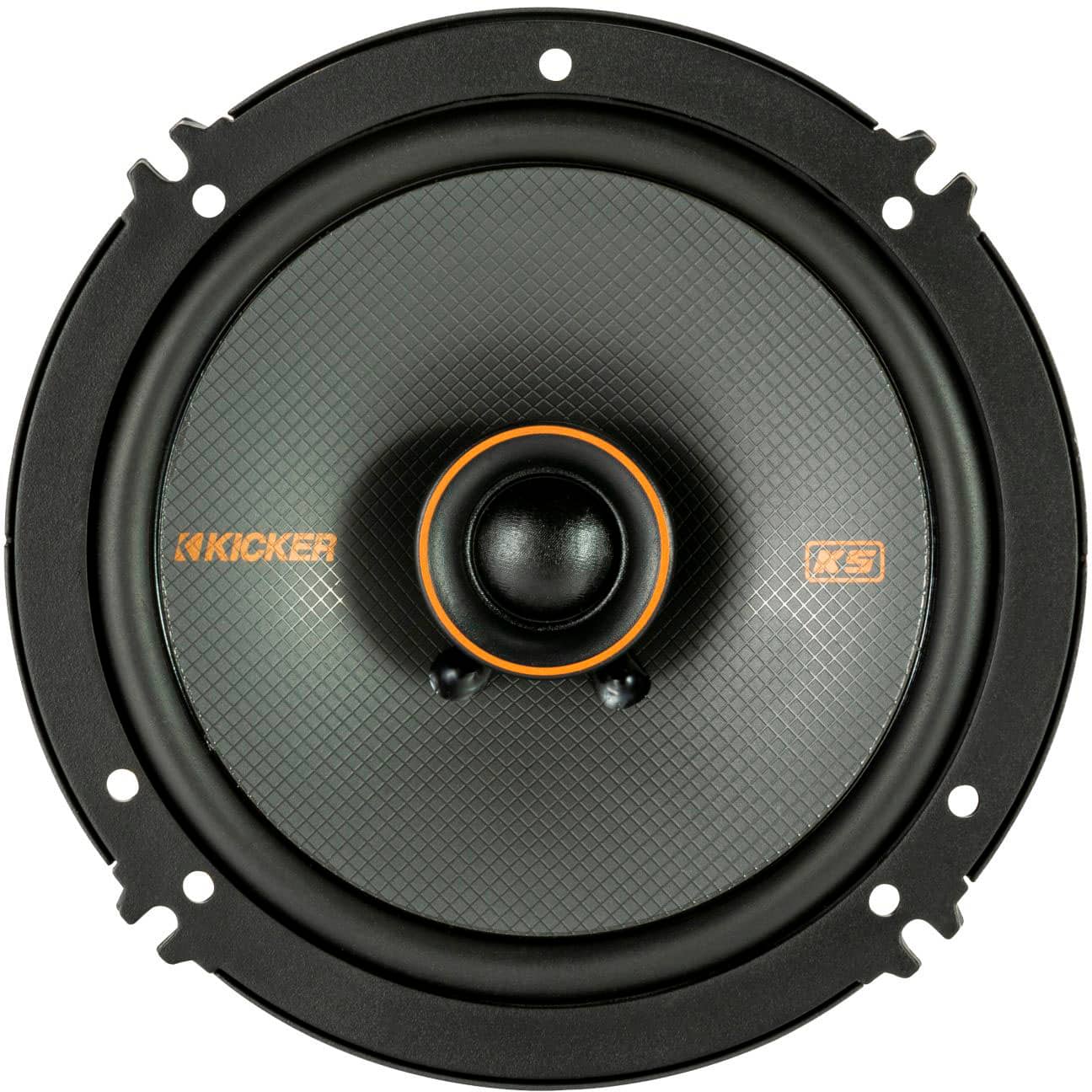 Angle. KICKER - KS Series 6-1/2" 2-Way Car Speakers with Polypropylene Cones (Pair) - Black.