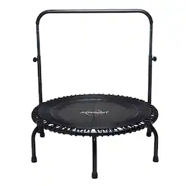 JumpSport - 350i 39" Fitness Trampoline and Handle Bar with 30 Adjustable Bungees - Black