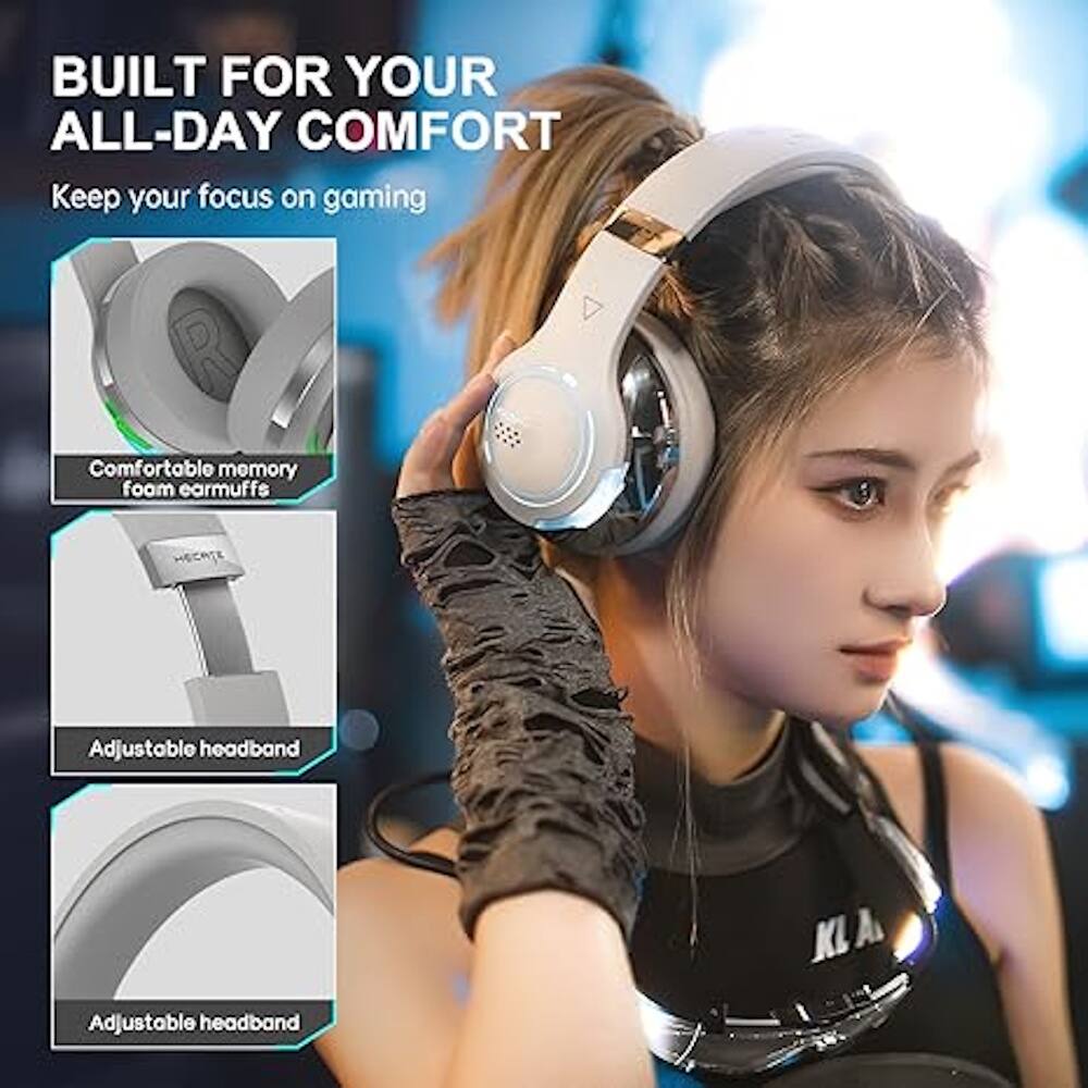 Built for your all-day comfort, keep your focus on gaming with comfortable memory foam earmuffs and an adjustable headband.