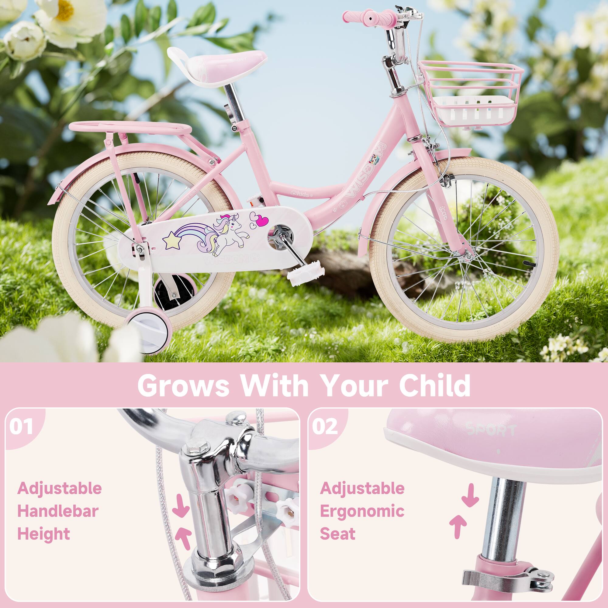 Grows With Your Child

01 Adjustable Handlebar Height

02 Adjustable Ergonomic Seat