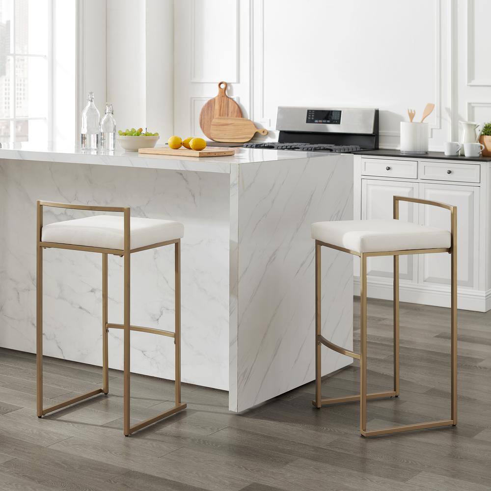 Alt View 4. Crosley Furniture - Harlowe 2-Piece Bar Stool Set - 2 Stools - Creme.