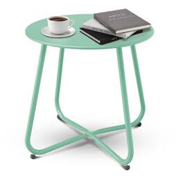 Decksplore - Small Round Side Table Outdoor Side Table Patio End Table - Green