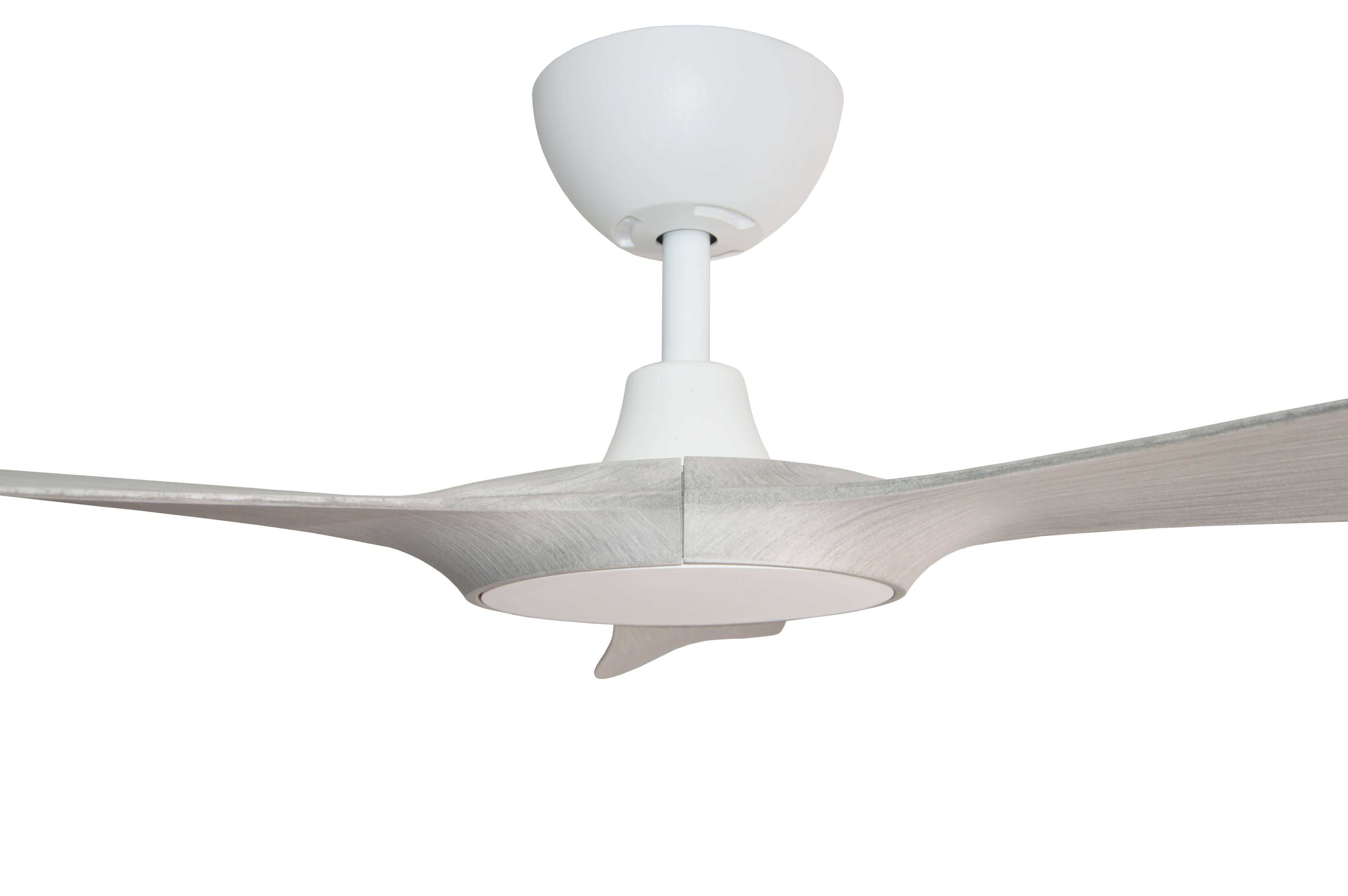 Alt View 2. ENLIGHT - 60" Smart Ceiling Fan, IP66 Outdoor/Coastal, Weather Resist, Efficient, Quiet DC Motor, Reverse Mode, Matter, 3 Blades - White Oak Woodgrain.