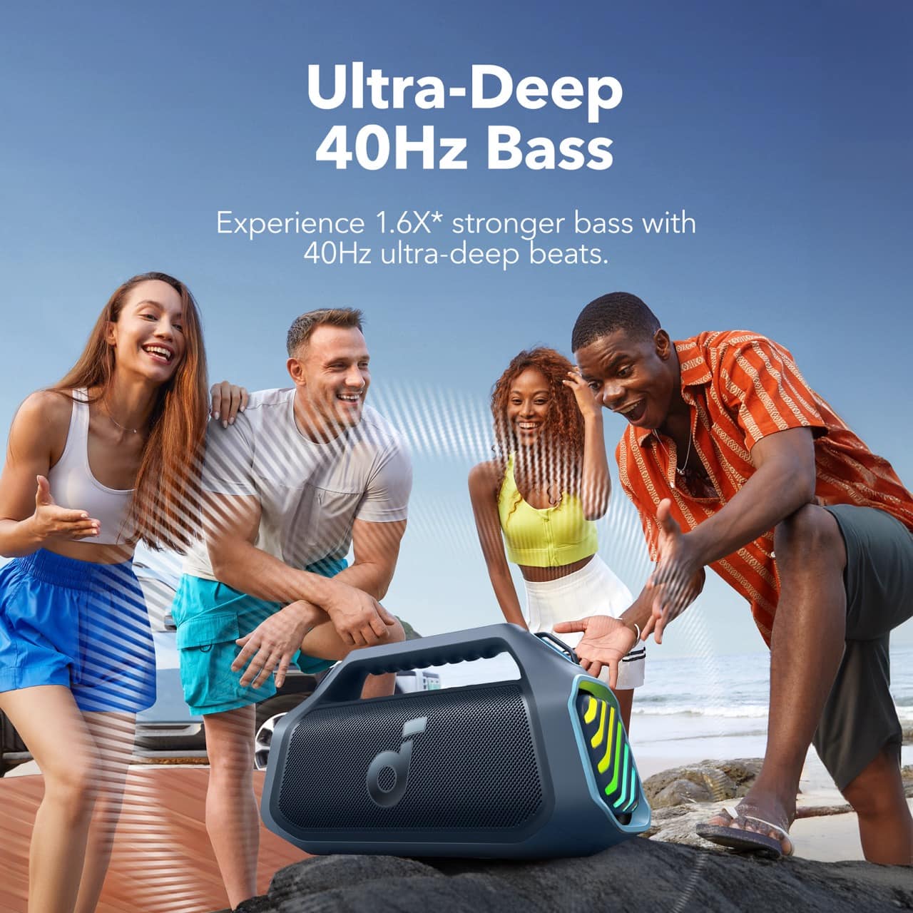 Ultra-Deep 40Hz Bass Experience: 1.6X stronger bass with 40Hz ultra-deep beats.