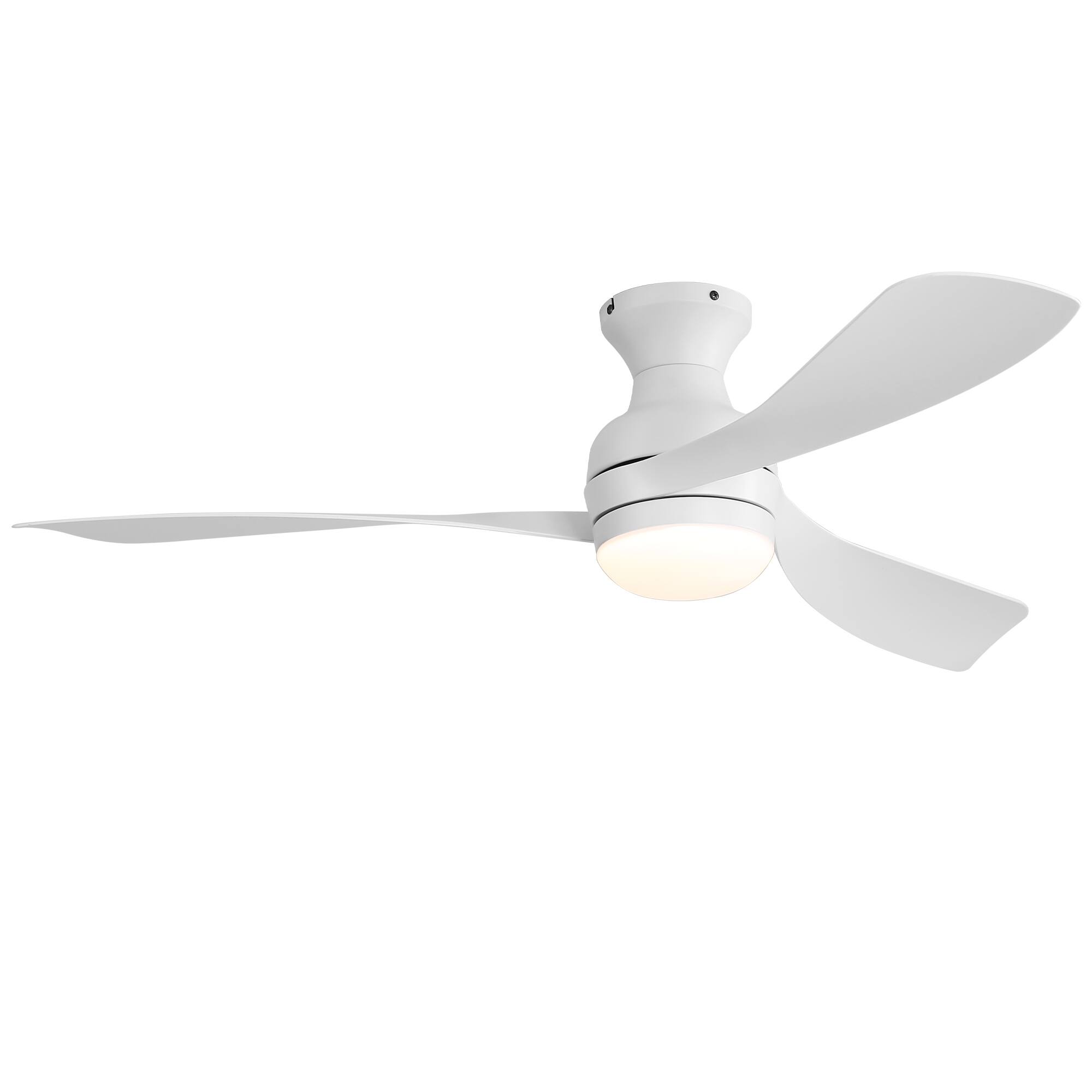 Front. APRILSOUL - 52 Inch Black Reversible DC Ceiling Fan Remote LED 6 Speed Quiet - White.