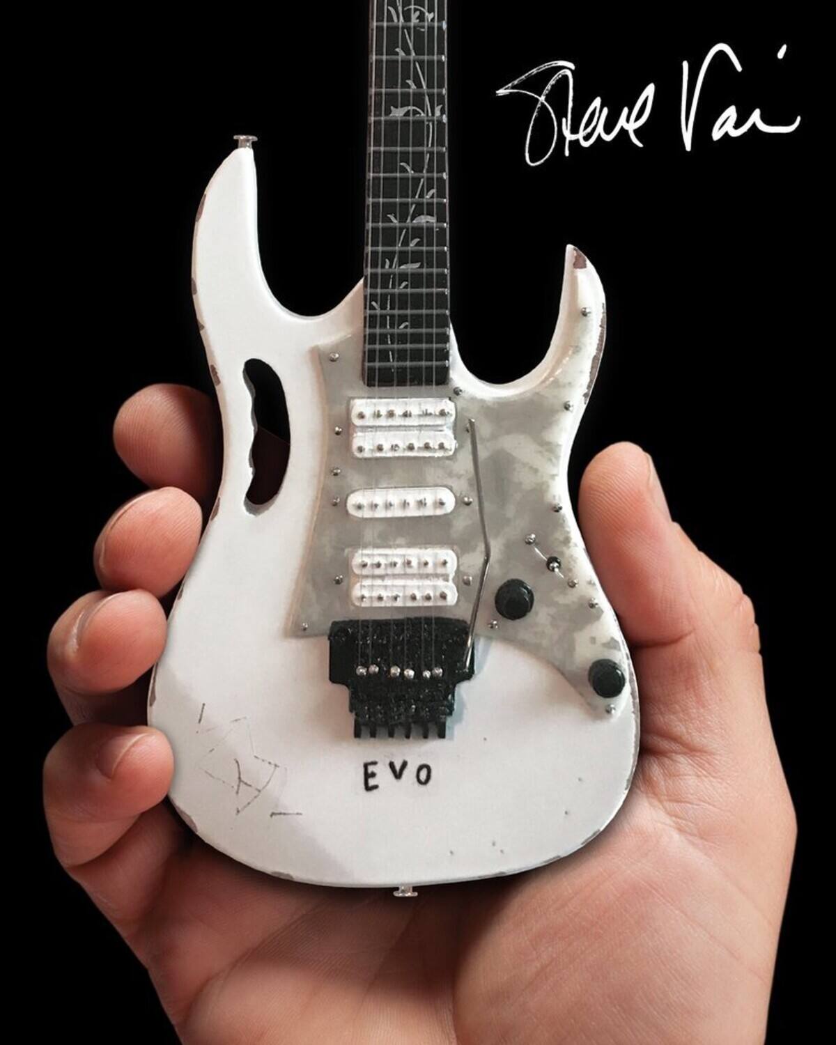 Steve Vai - Axe Heaven Steve Vai Ibanez Vintage JEM EVO Mini Guitar Replica Collectible SV-230 - Collectibles