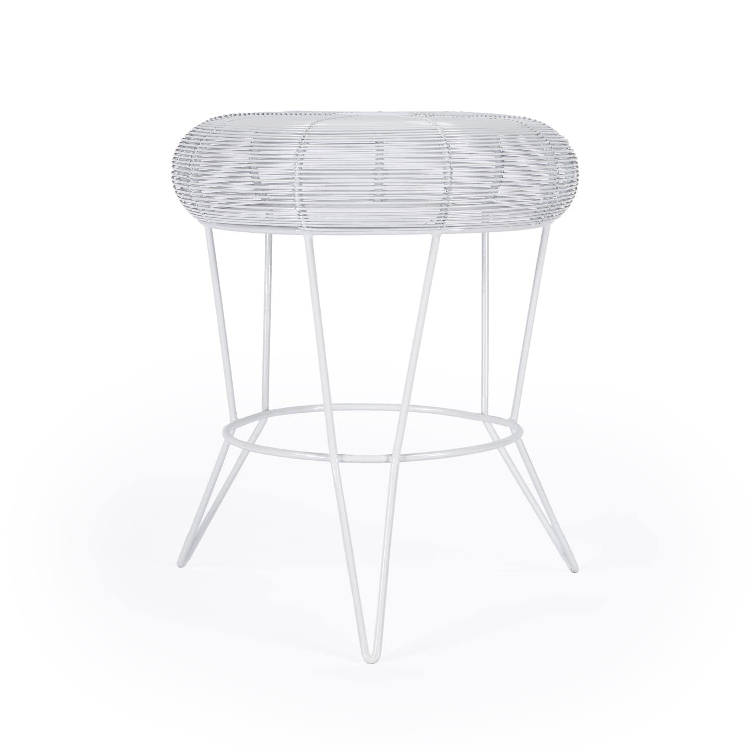Alt View 1. Butler Specialty - Allen Decorative Wire Side Table - White.