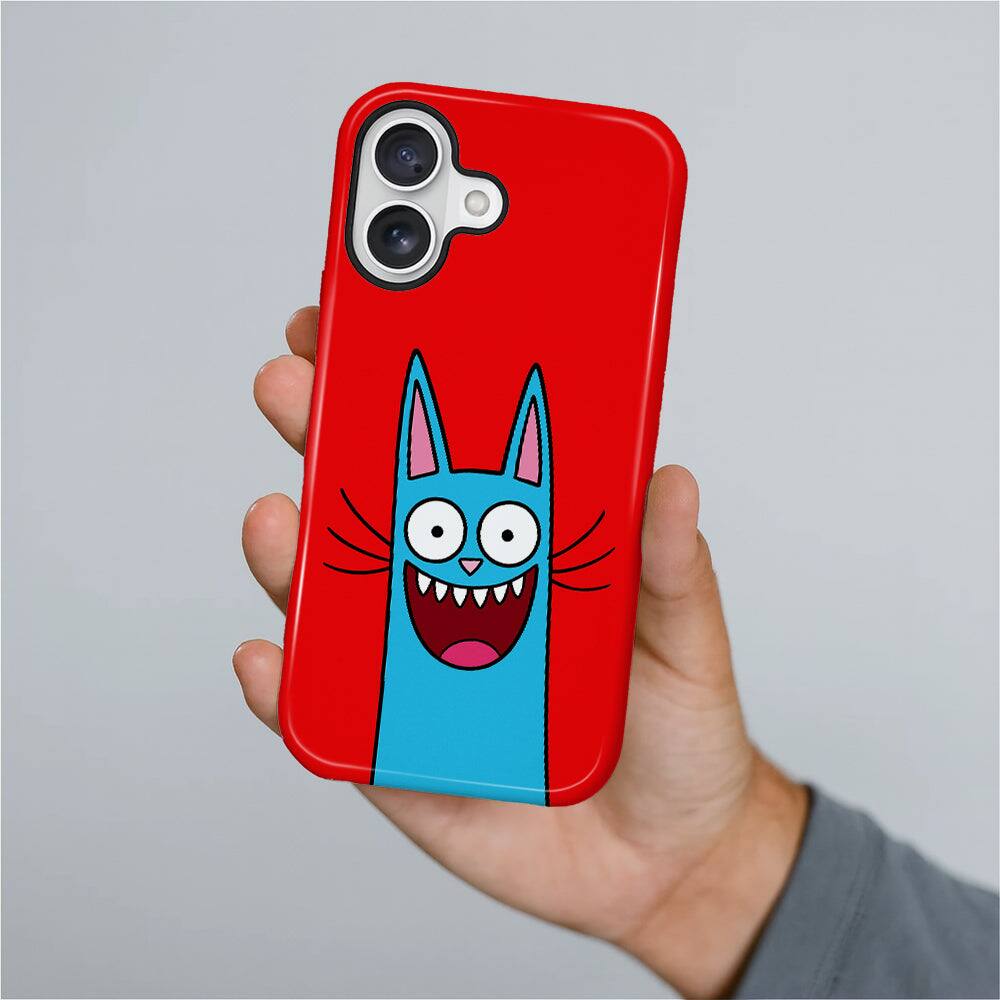 Alt View 3. BUBM - Smartphone Case for iPhone - 2-Layer Durable Smartphone Protection Case - Laughing Cat - Laughing Cat for iPhone 16 Plus.