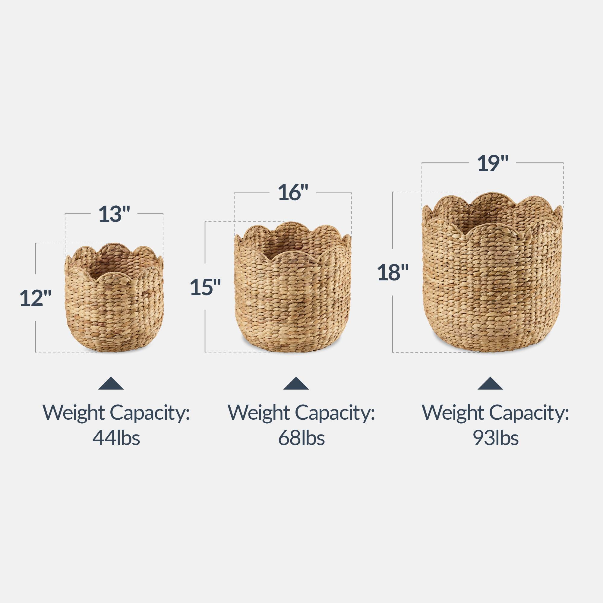 12" 13" 15" 16" 18" 19"  
Weight Capacity: 44lbs  
Weight Capacity: 68lbs  
Weight Capacity: 93lbs