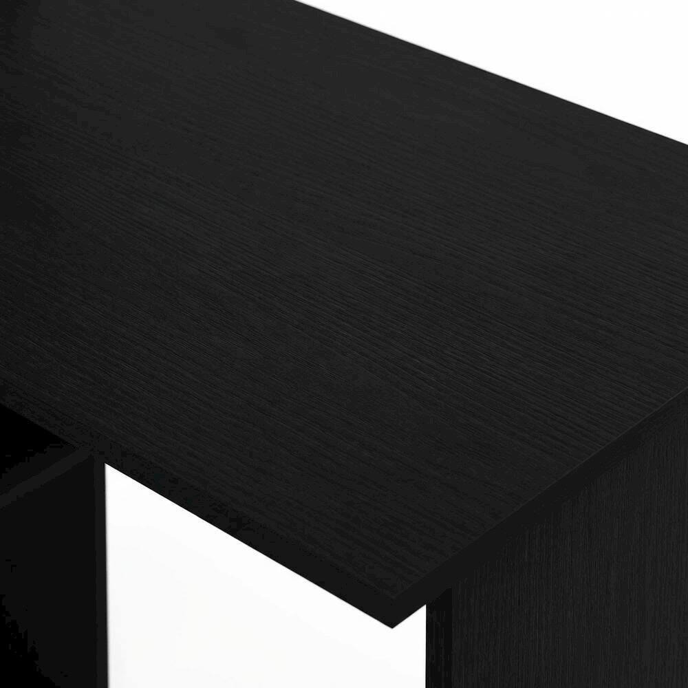 Alt View 1. BisonOffice - L-Shaped Computer Desk with 5-Tier Shelves, Amber Finish, Space-Saving Workspace - Americano/Black.