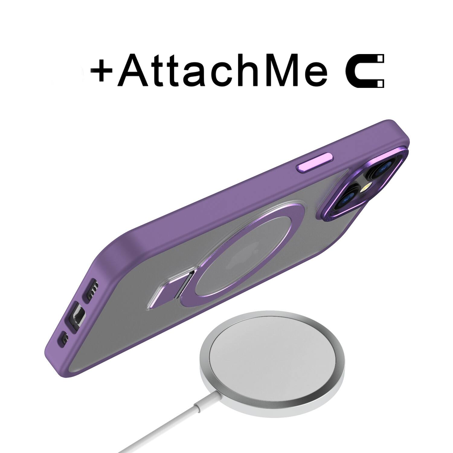 Alt View 1. Mybat Pro - MyBat Pro Shade Series Case with MagSafe Ring Stand for Apple iPhone 17e / 16e / 14 / 13 - Purple - Purple.