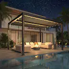 Front. U-HOMY - 10' x 12' Louvered Pergola with Adjustable Roof & Drainage, Metal Outdoor Patio Gazebo.