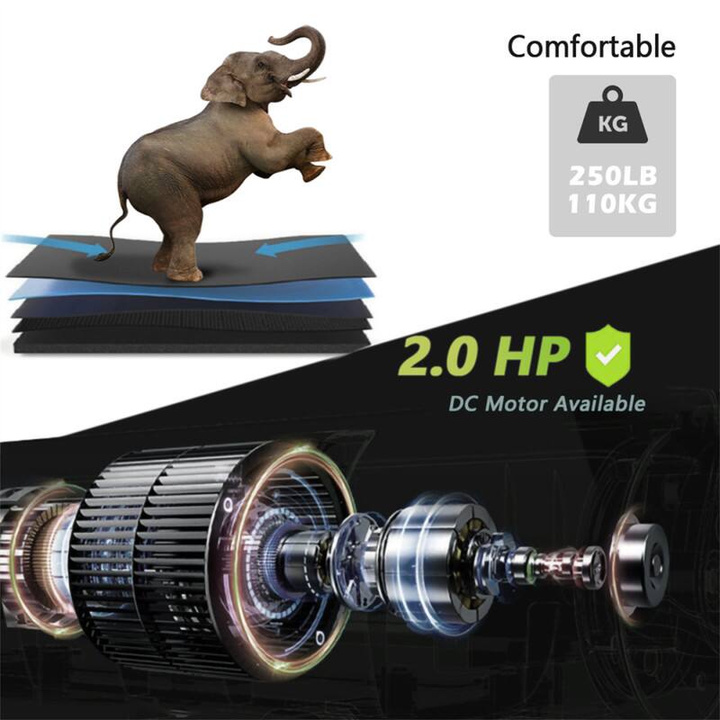 Comfortable  
250LB 110KG  
2.0 HP DC Motor Available