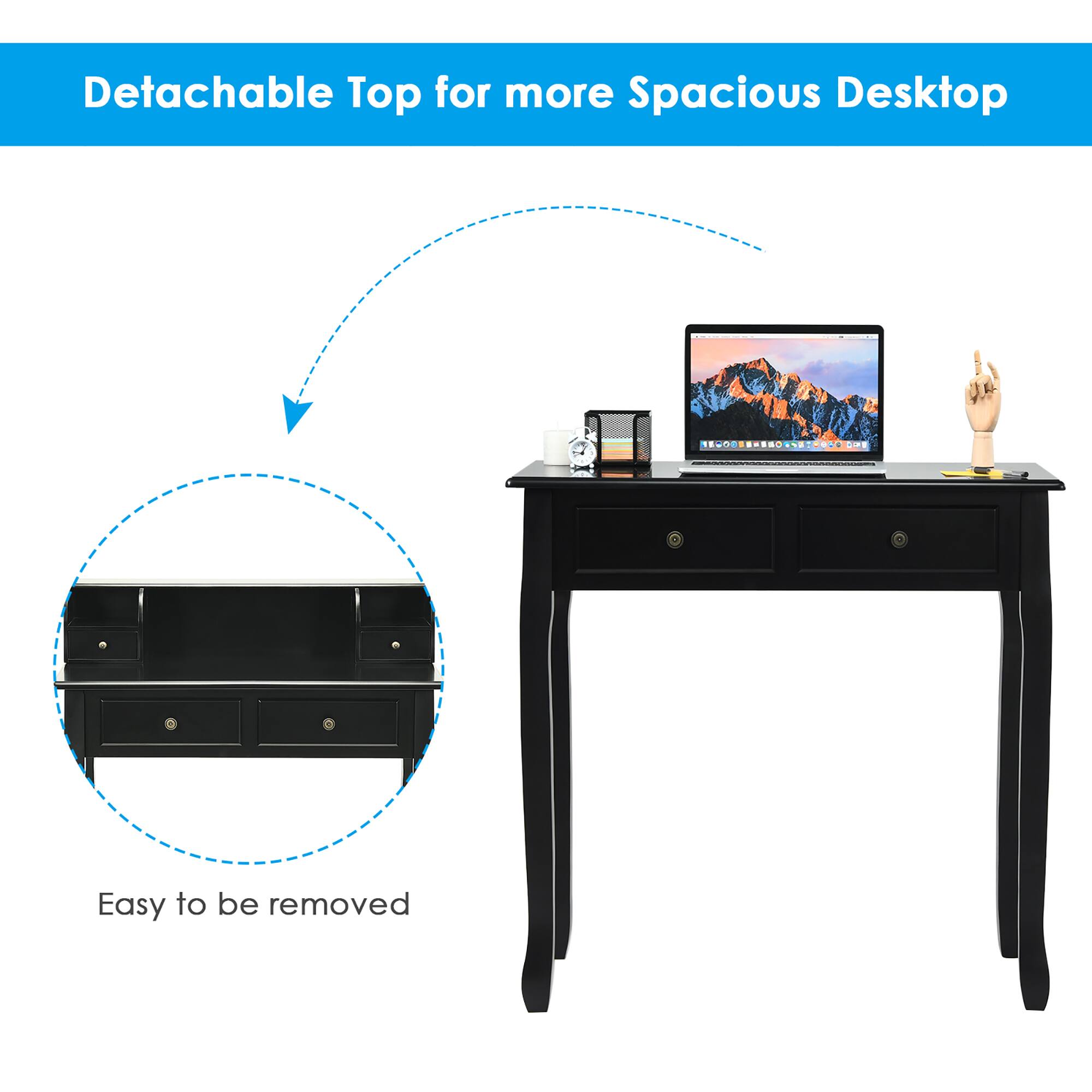 Detachable Top for more Spacious Desktop

Easy to be removed