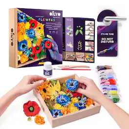 OKTO - Sensory Art 3D Woodcraft “Freedom” – Flowers Craft Kit