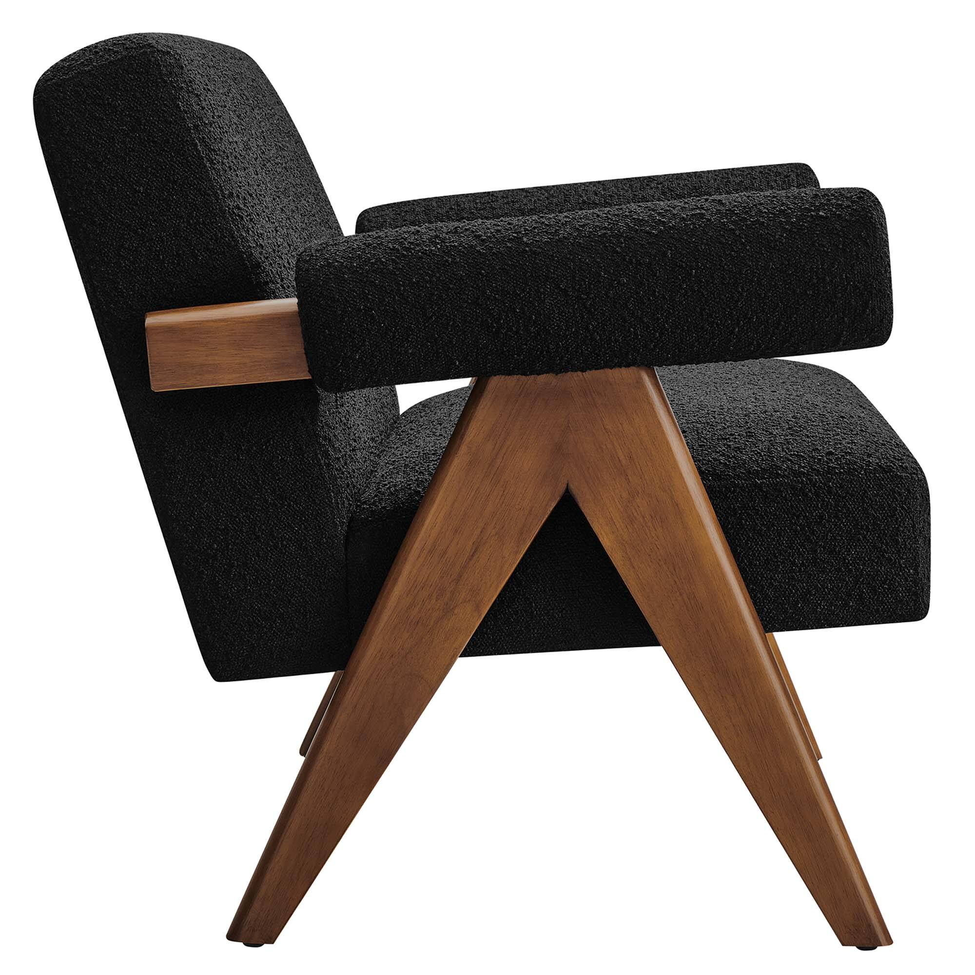 Alt View 2. Modway - Lyra Boucle Fabric Loveseat by Modway - Black.