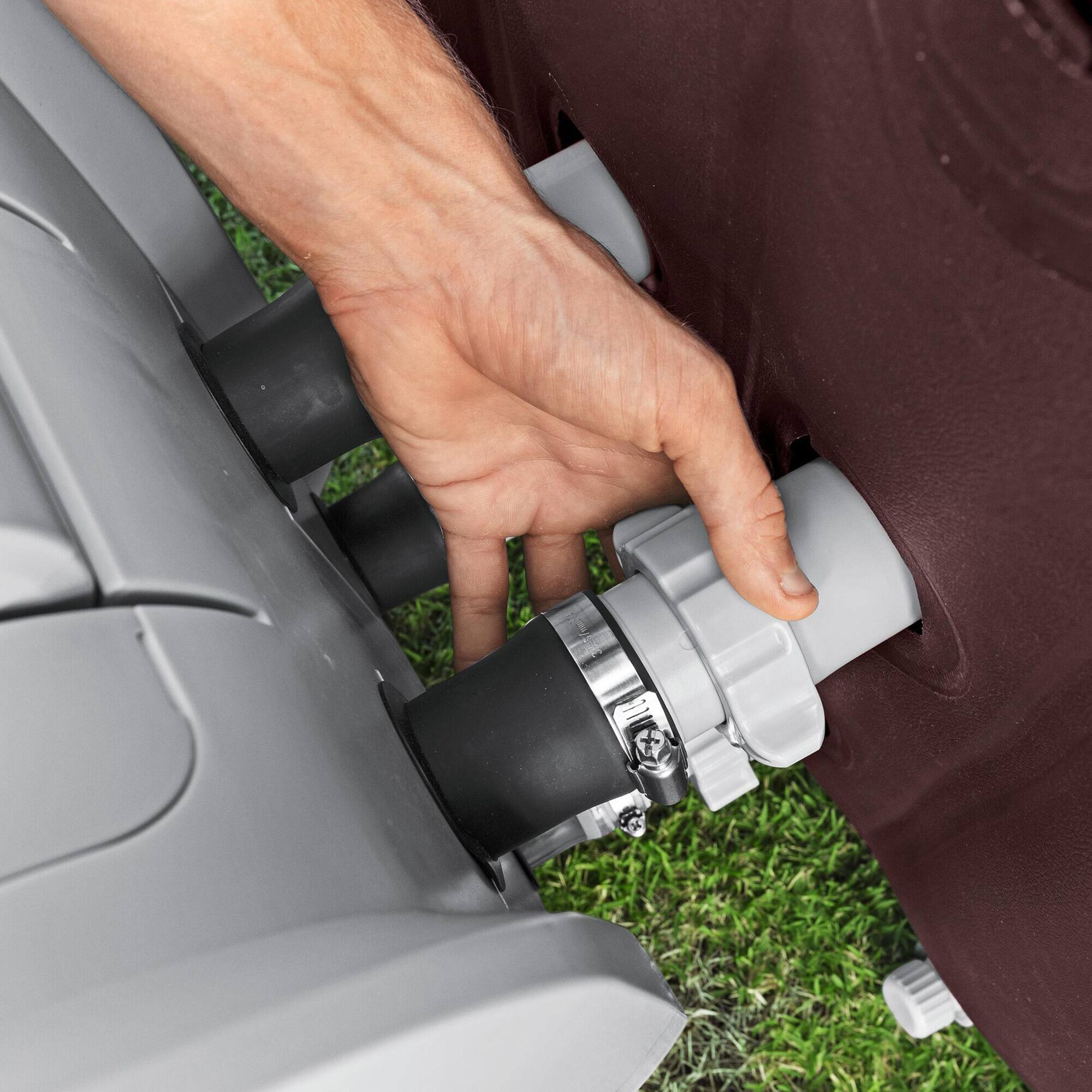 Alt View 2. Bestway - Bestway SaluSpa Maldives 5-7 Person Energy-Efficient HydroJet Inflatable Hot Tub - Burgundy.