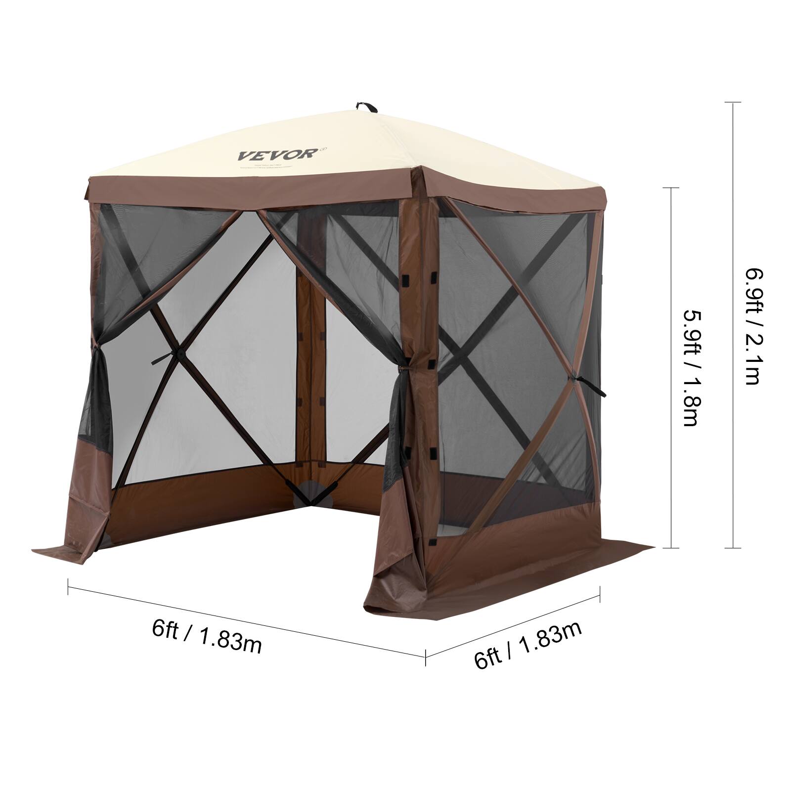 VEVOR / 5.9ft / 1.8m / 6.9ft / 2.1m / 6ft / 1.83m / 1.83m / 6ft