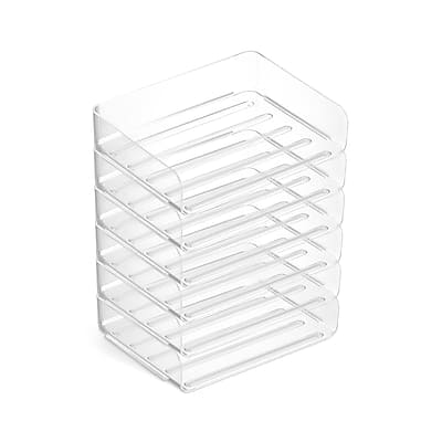 TRU RED - Side Load Stackable Plastic Letter Tray, 6/Pack - Clear