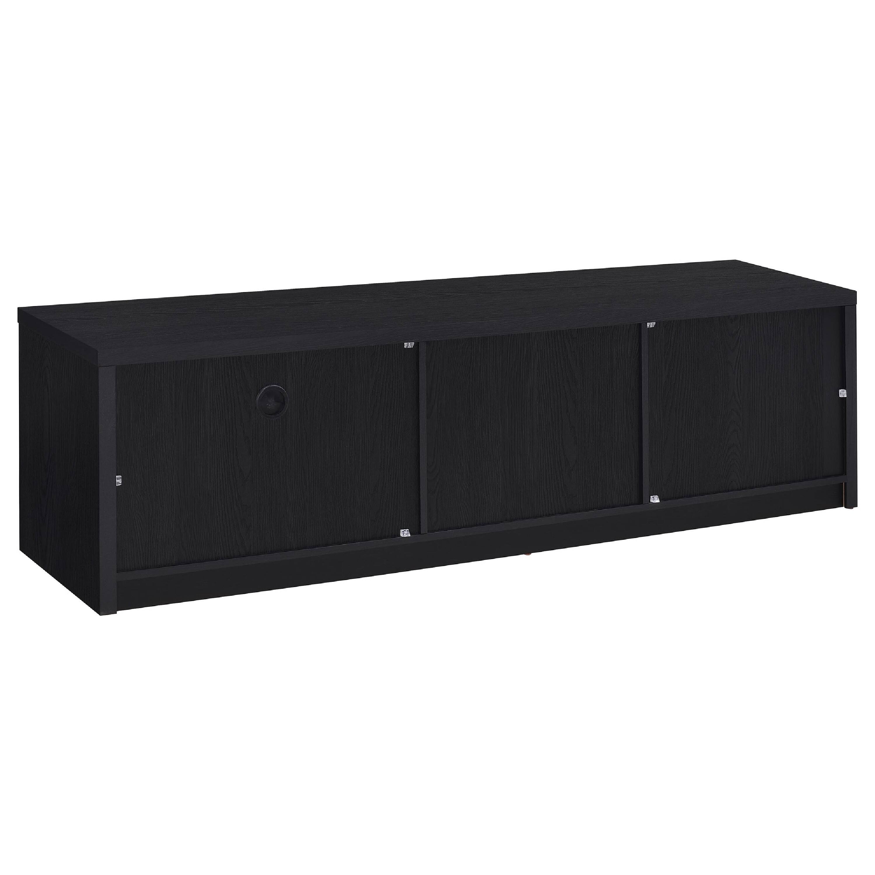 Alt View 5. Manhattan Lane - Marge TV Stand Media Console, 2 Doors and Drawer, Black Wood 70 Inch - Black.